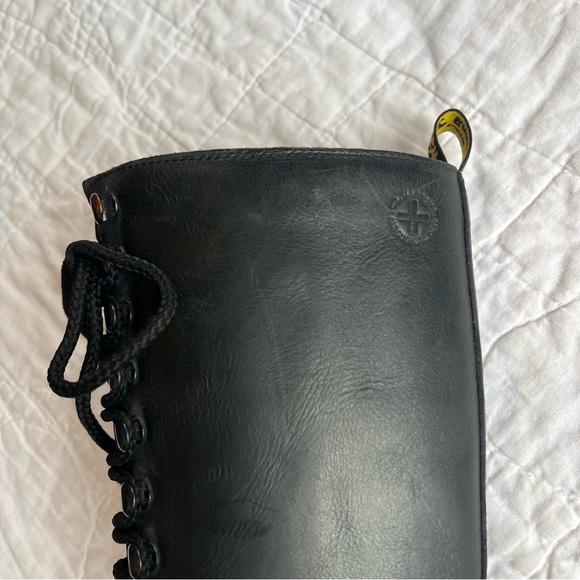 Dr. Martens 11634 Tall Heeled Black Leather Lace Up Boots - Picture 6 of 9